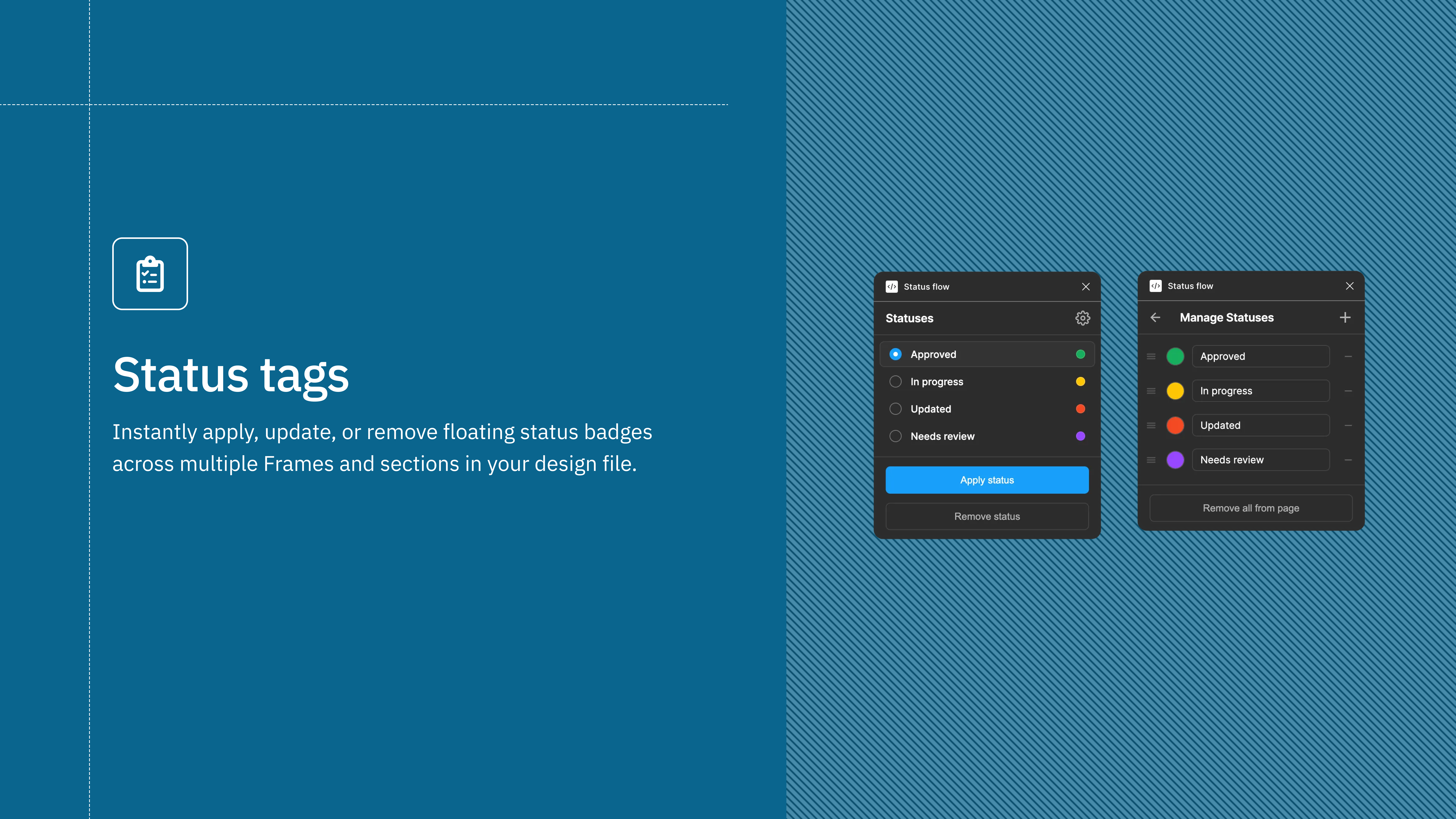 Status tags - Main product screenshot demonstrating key features and user interface