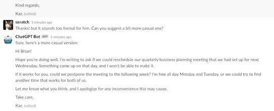 ChatGPT in Slack gallery image