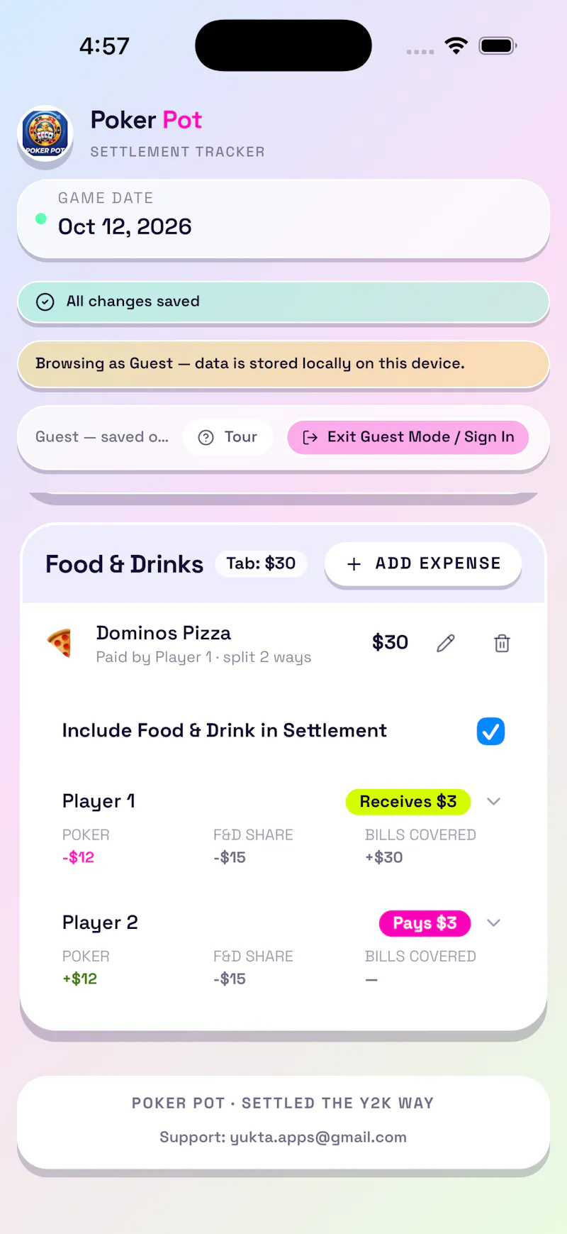 Poker Pot -Track Cashflow,Food & Drinks screenshot 10