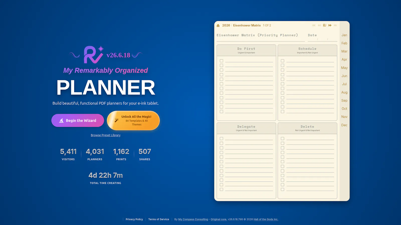 My Remarkably Organized Planner Wizard screenshot 1