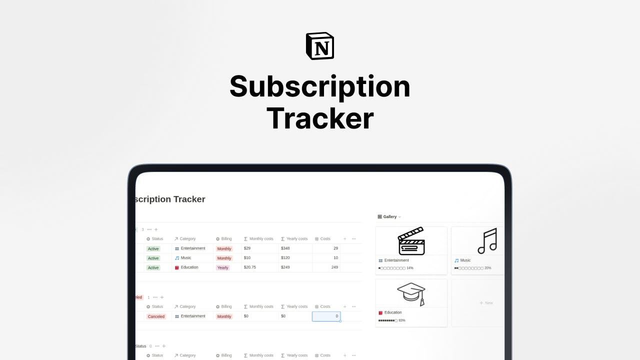 Subscriptin Tracker media 1
