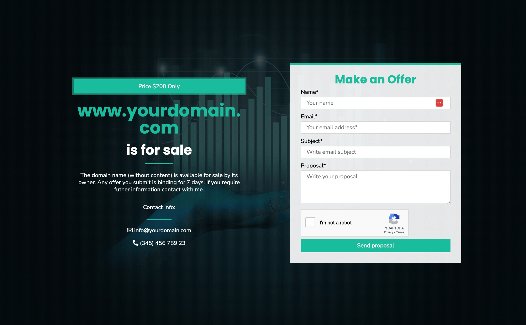 Domain For Sale - Main product screenshot demonstrating key features and user interface