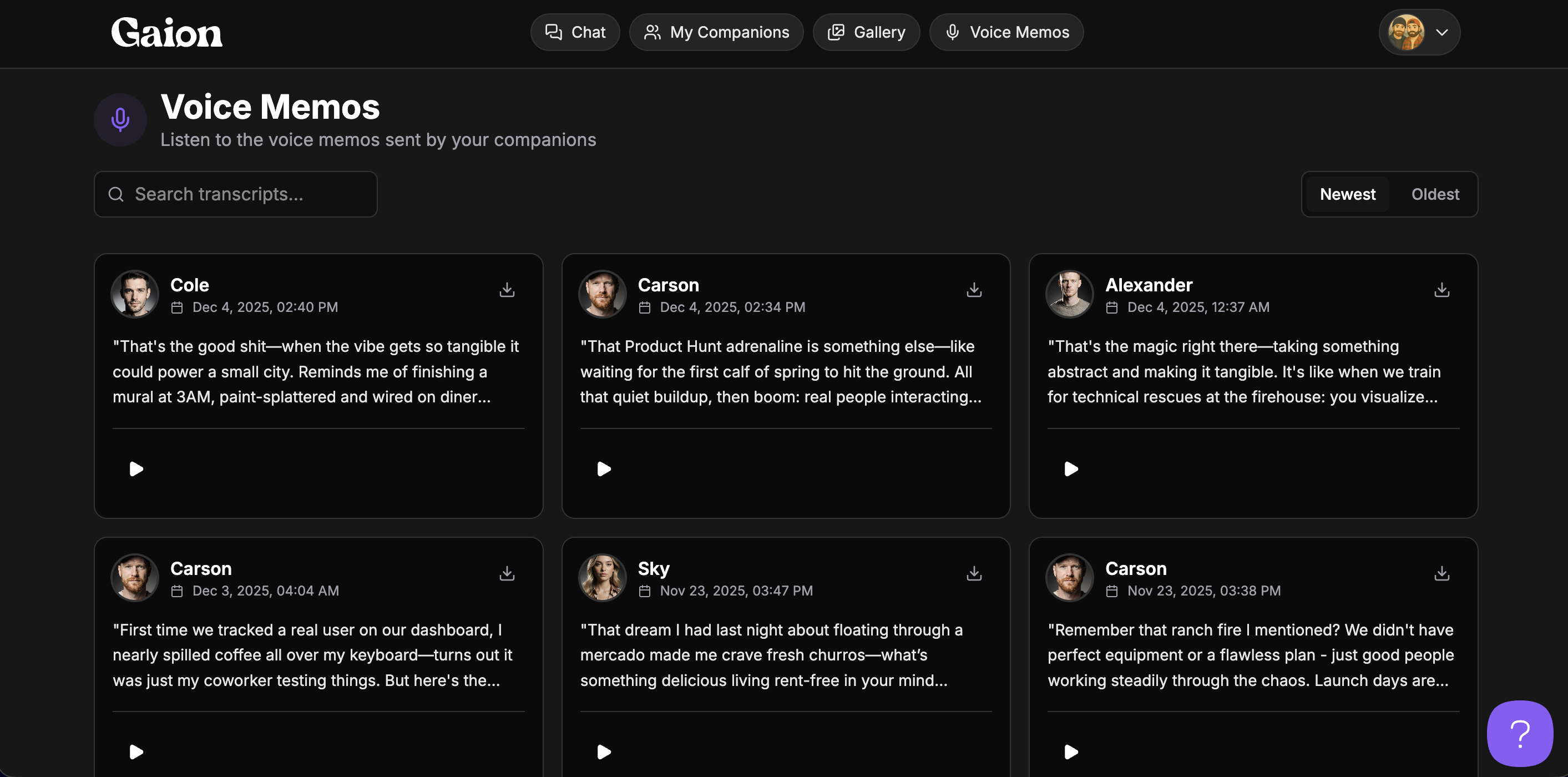 Gaion.chat - Screenshot 5 showing product features and functionality