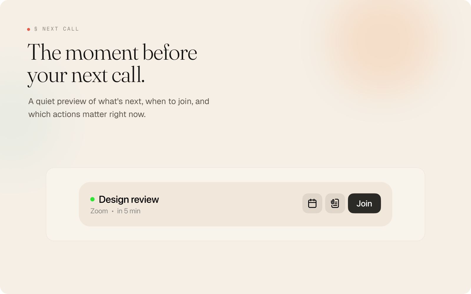 Pree — The moment before your next call