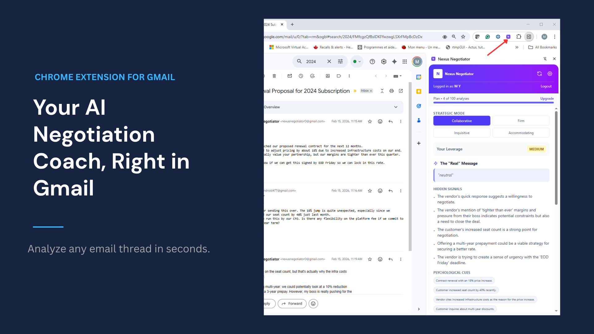 Nexus Negotiator: AI Coach for Gmail gallery image