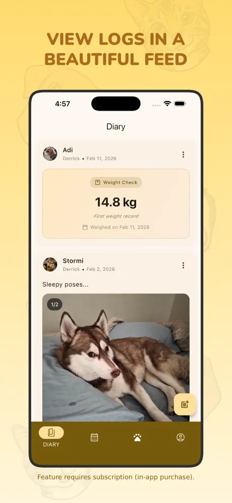 Pet Diary - Screenshot 2 showing product features and functionality