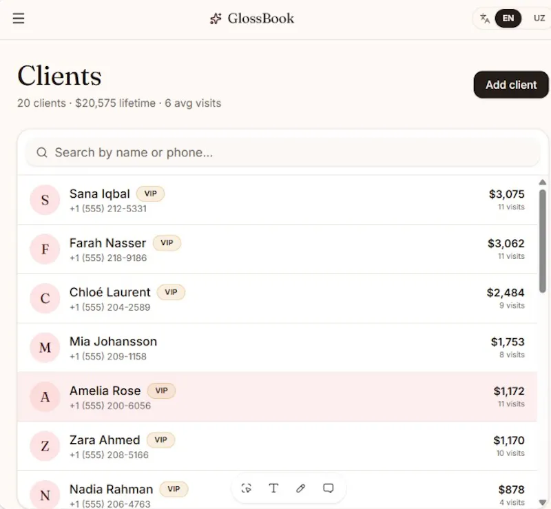 GlossBook screenshot 2