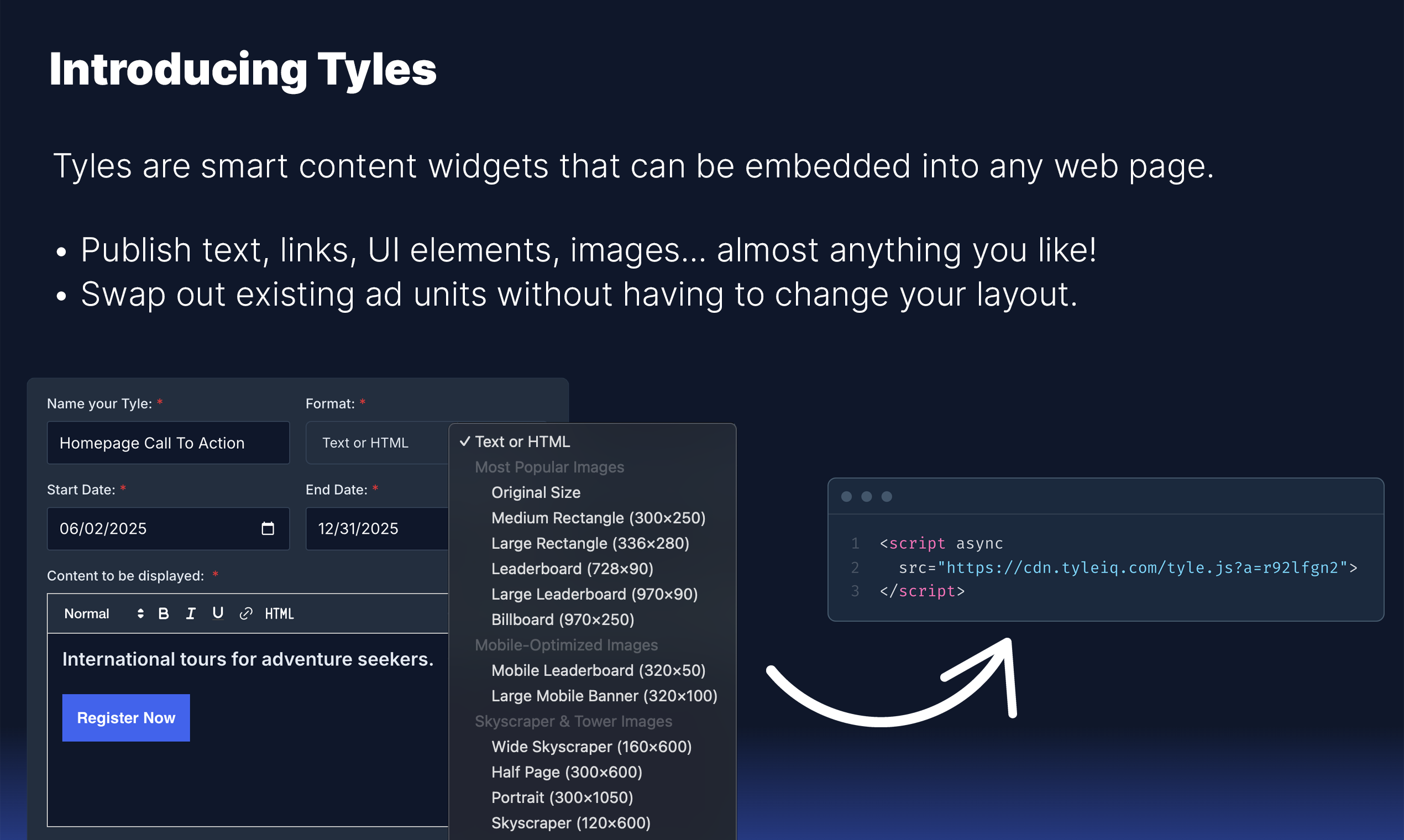 TyleIQ - Main screenshot showing features and interface