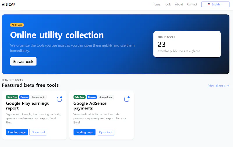 Online utility collection screenshot 1