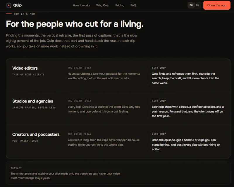 Quip screenshot 1