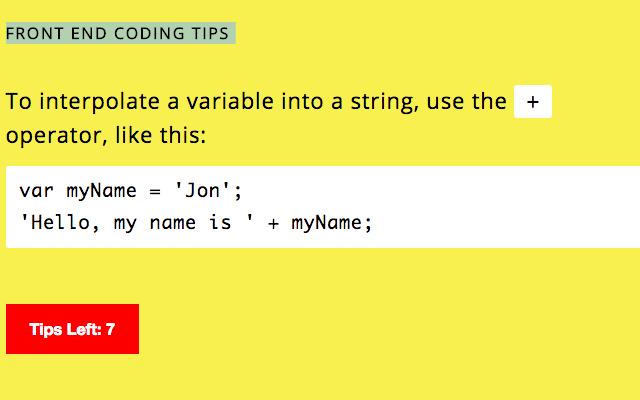 Javascript Tips Chrome Extension gallery image