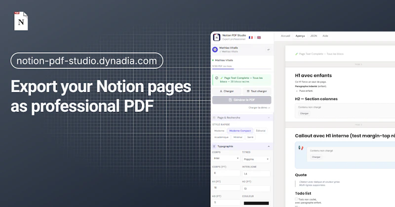 Notion PDF Studio screenshot 1