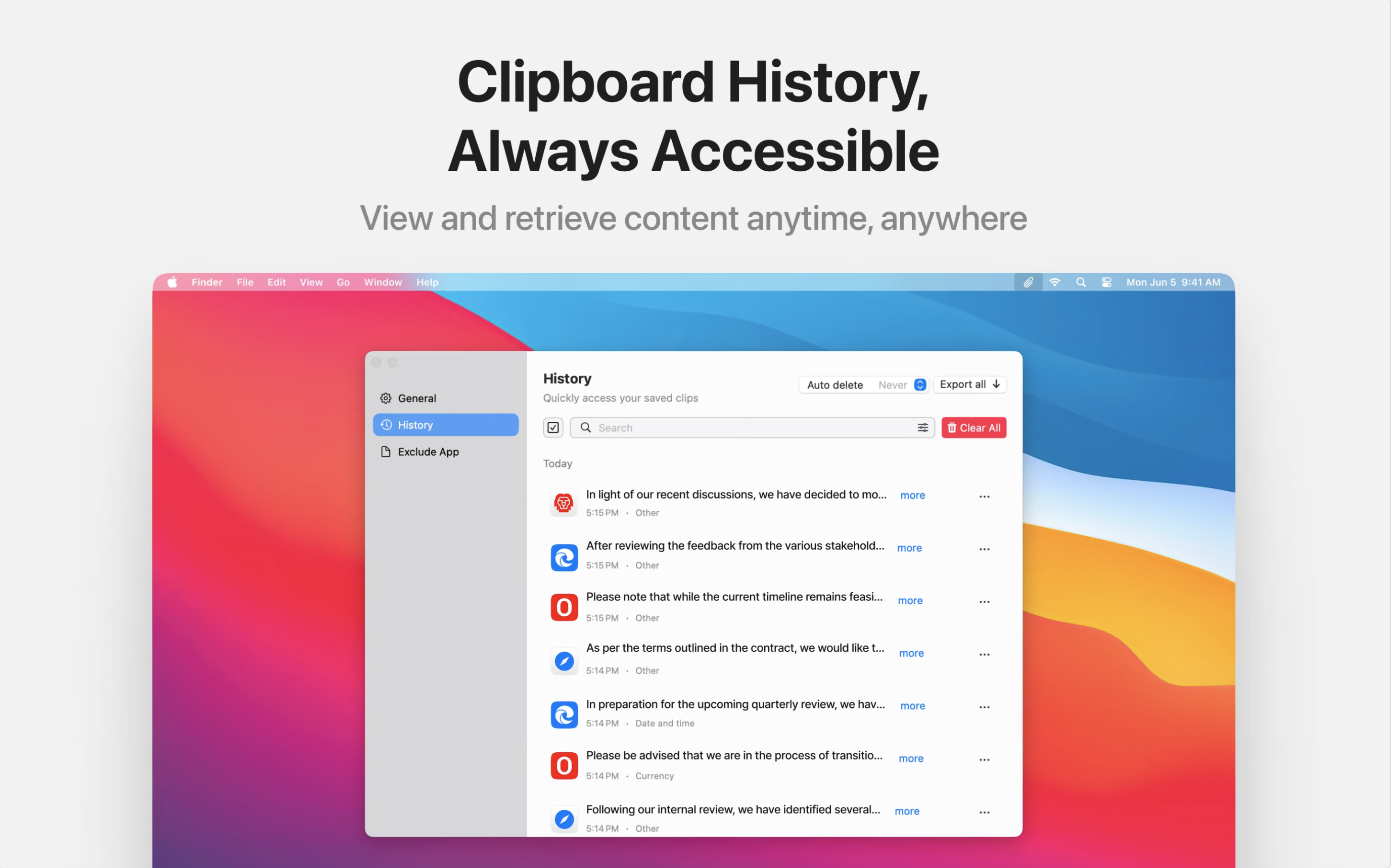 Clipsync - Synchroniseer, beheer en verbetert uw klembord op Mac media 5