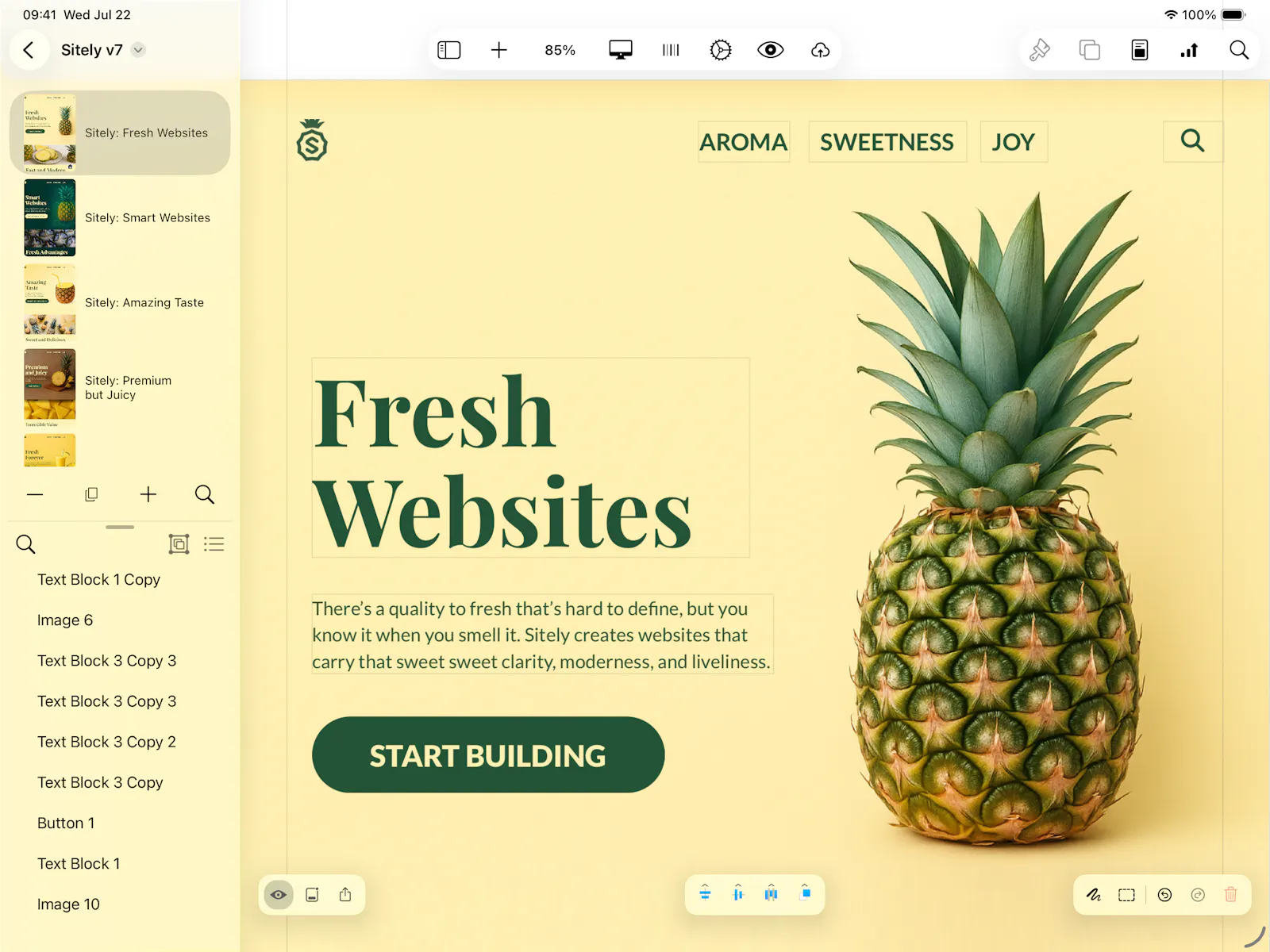 Sitely iPad AI+Visual Website Builder screenshot 3