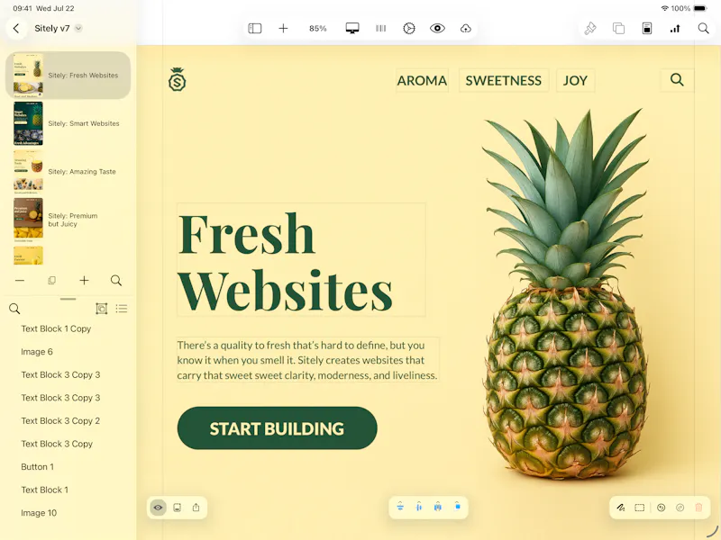 Sitely iPad AI+Visual Website Builder screenshot 3