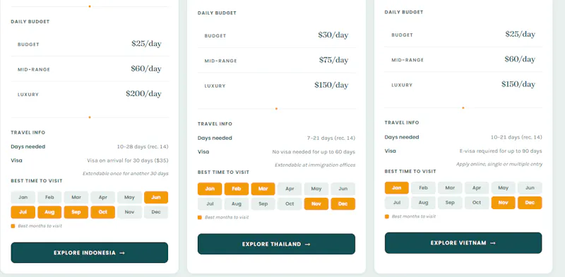 Torn between destinations? Compare them screenshot 3