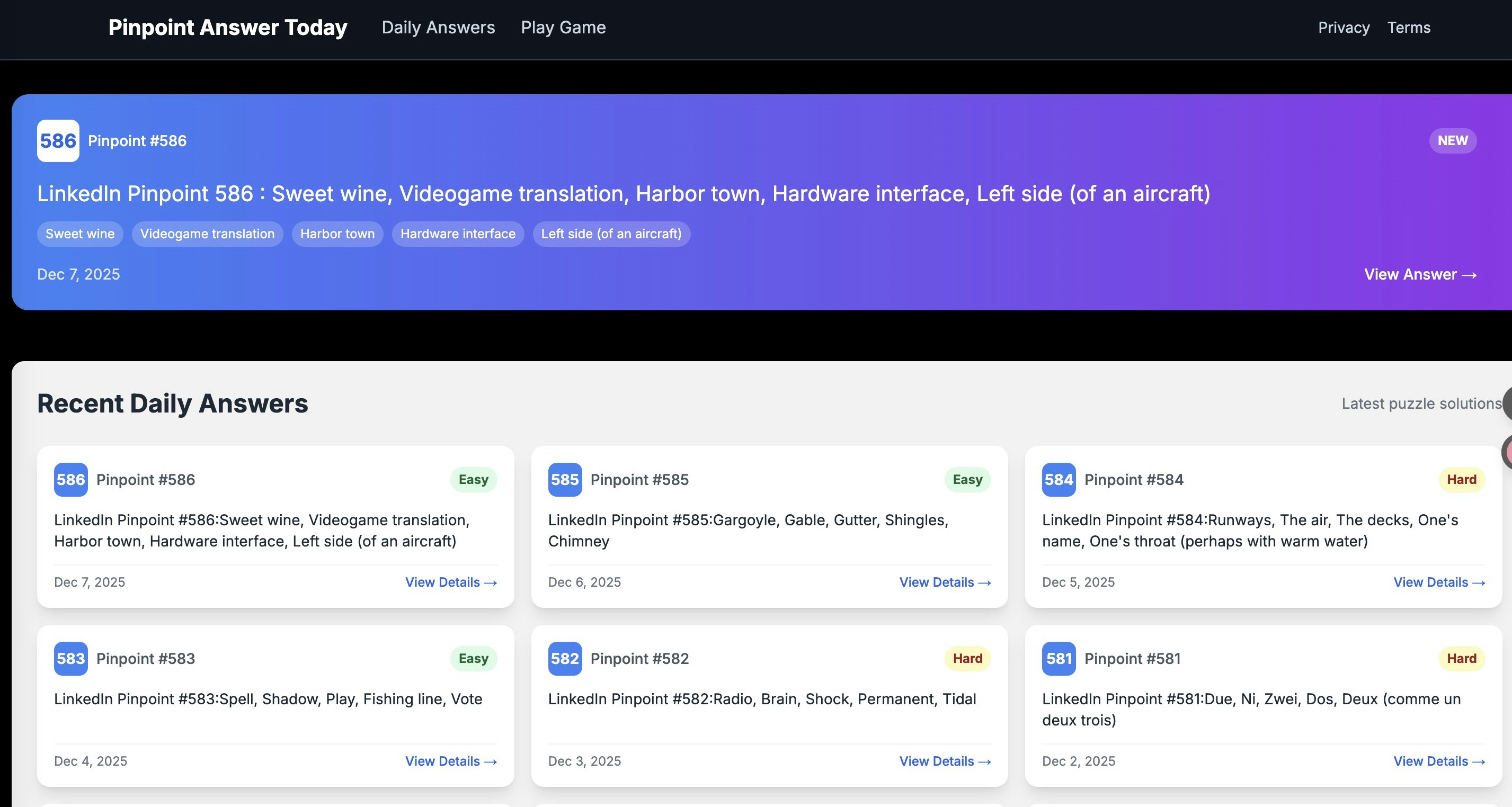 LinkedIn Pinpoint Daily Answers - Screenshot 4 showing product features and functionality