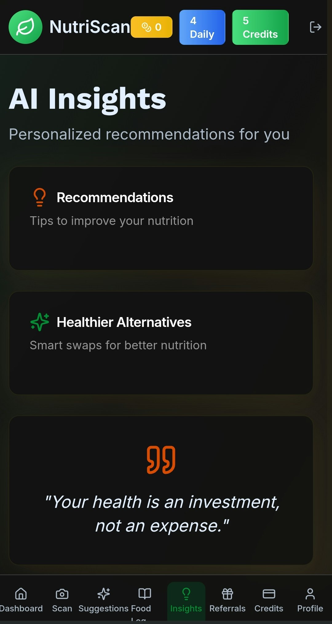 NutriScan - Screenshot 3 showing product features and functionality