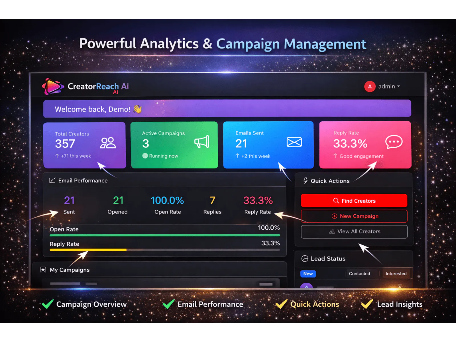 CreatorReach AI 제품 배너