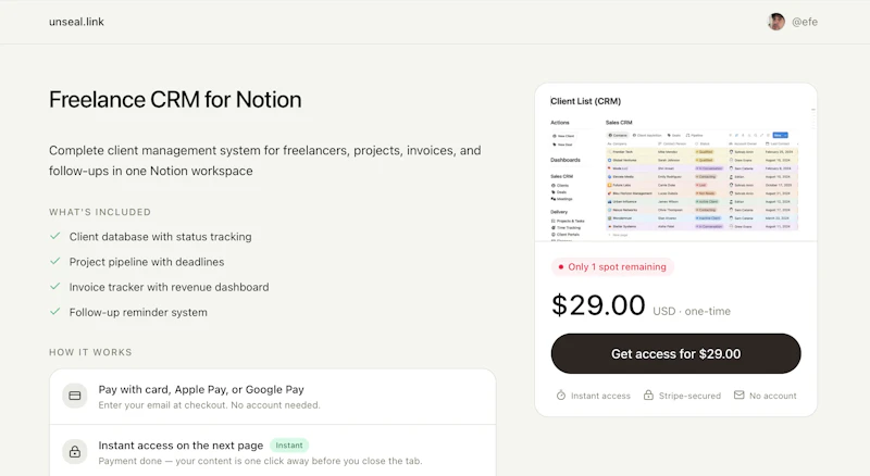 unseal.link screenshot 2