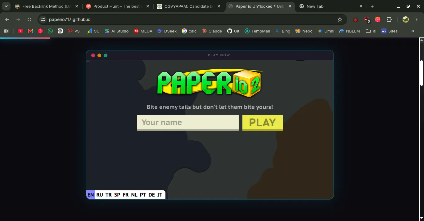 Banner del producto Paper io Un*locked * Unblocked Games