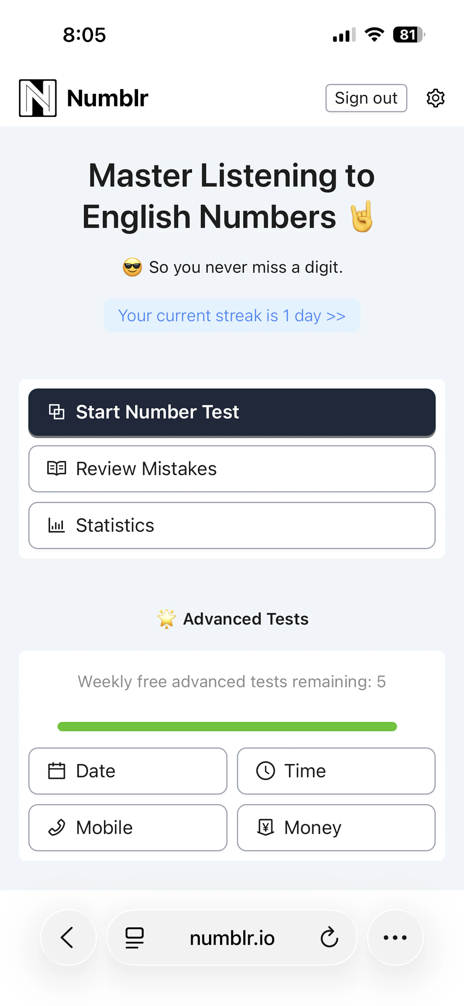 Numblr screenshot 5