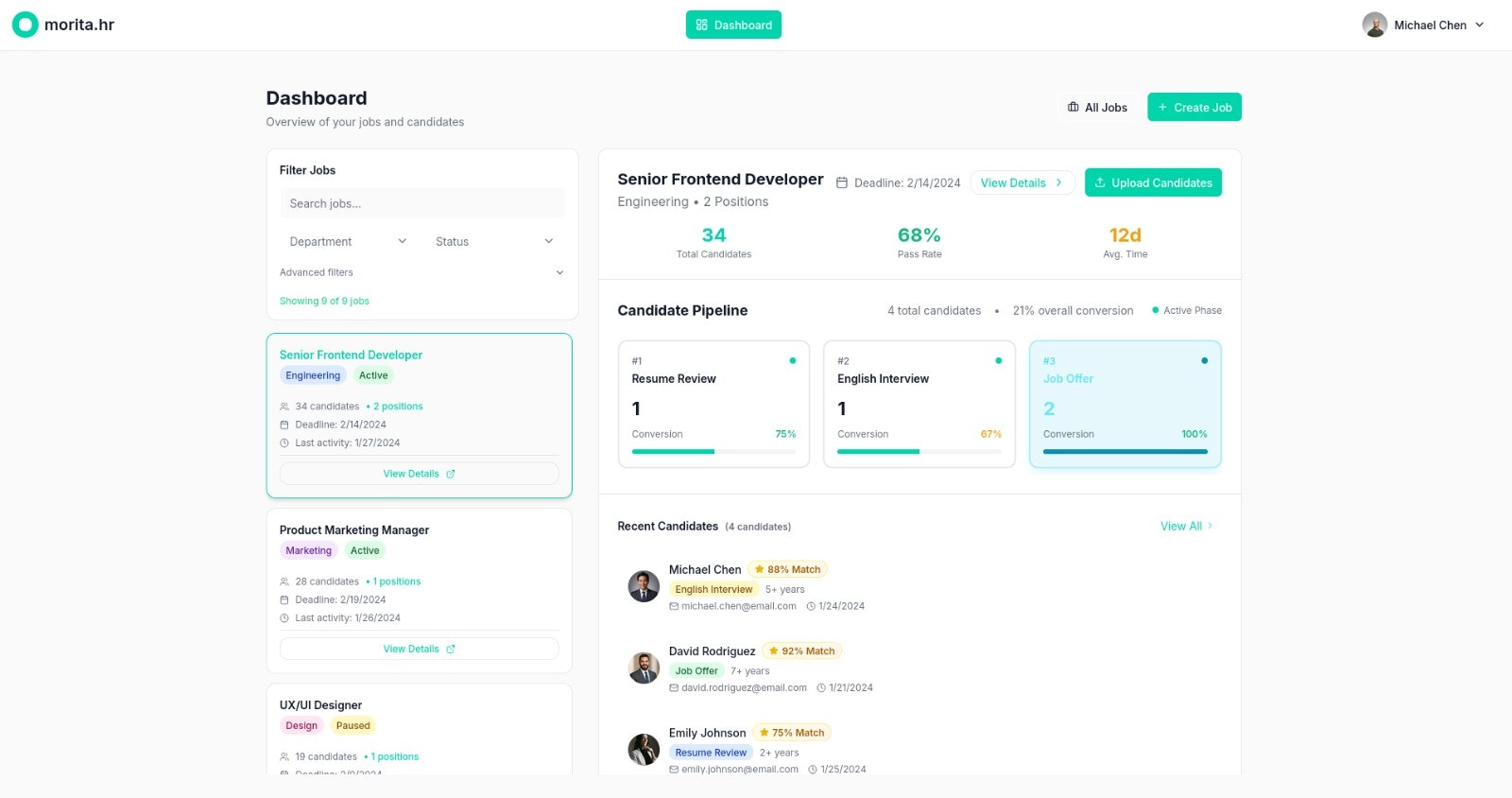 Morita HR - Screenshot 2 showing product features and functionality