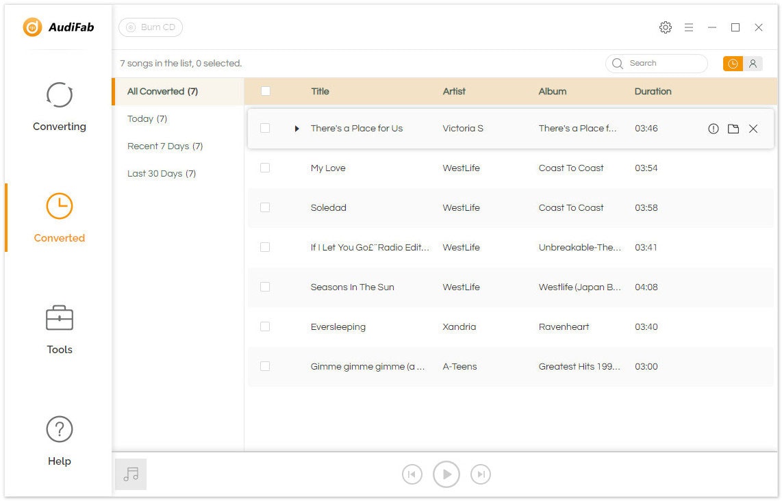 Mídia 8 de Converter Audifab Apple Music - Converta qualquer música da Apple em formato MP3 simples.