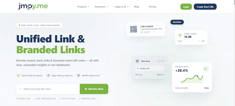 Jmpy.me Dynamic Links & QR Free screenshot 1