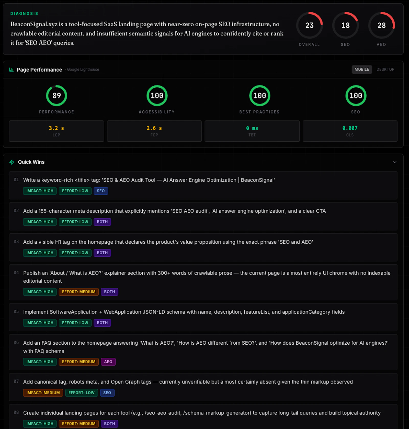 Beacon screenshot 2