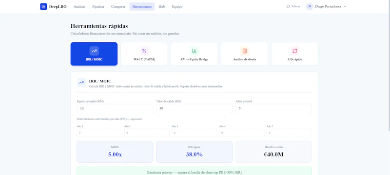 DeepLBO — Professional LBO Analysis screenshot 2