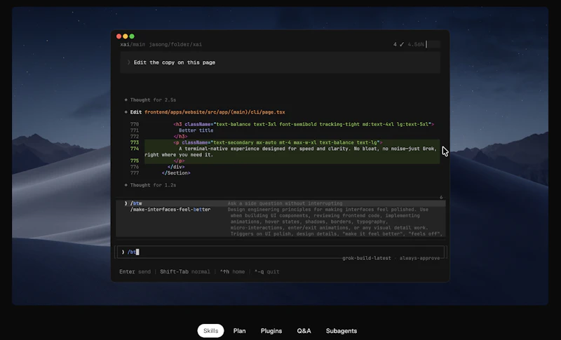 Grok Build screenshot 4