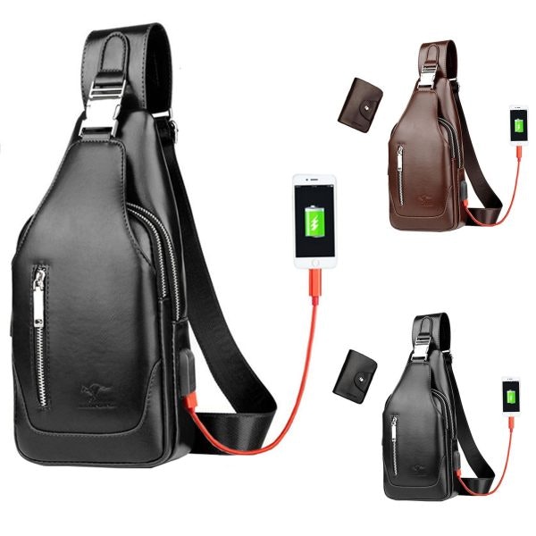 Crossbody borst sling met hoofdtelefoon - Crossbody tas media 1