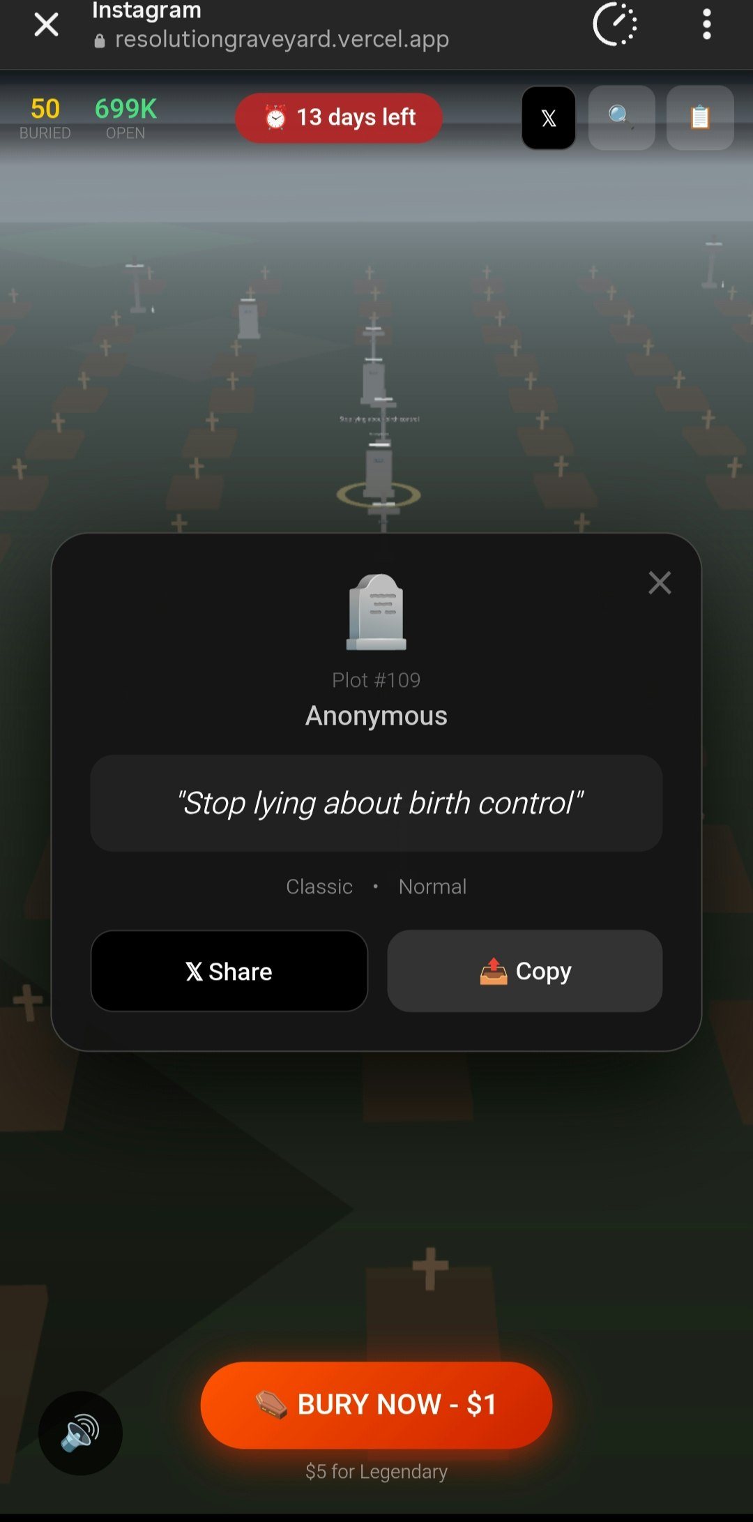 Resolution Graveyard ⚰️ - Main product screenshot demonstrating key features and user interface