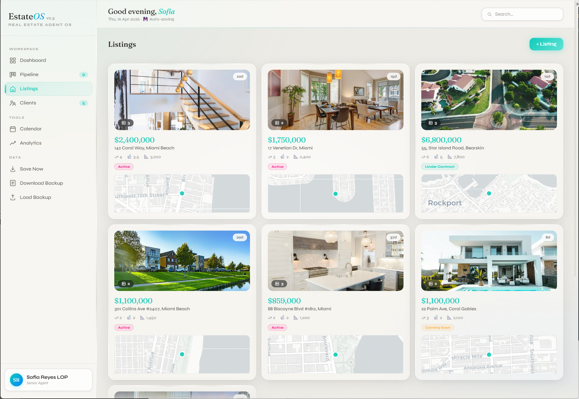 EstateOS - Real Estate Agent Dashboard gallery image