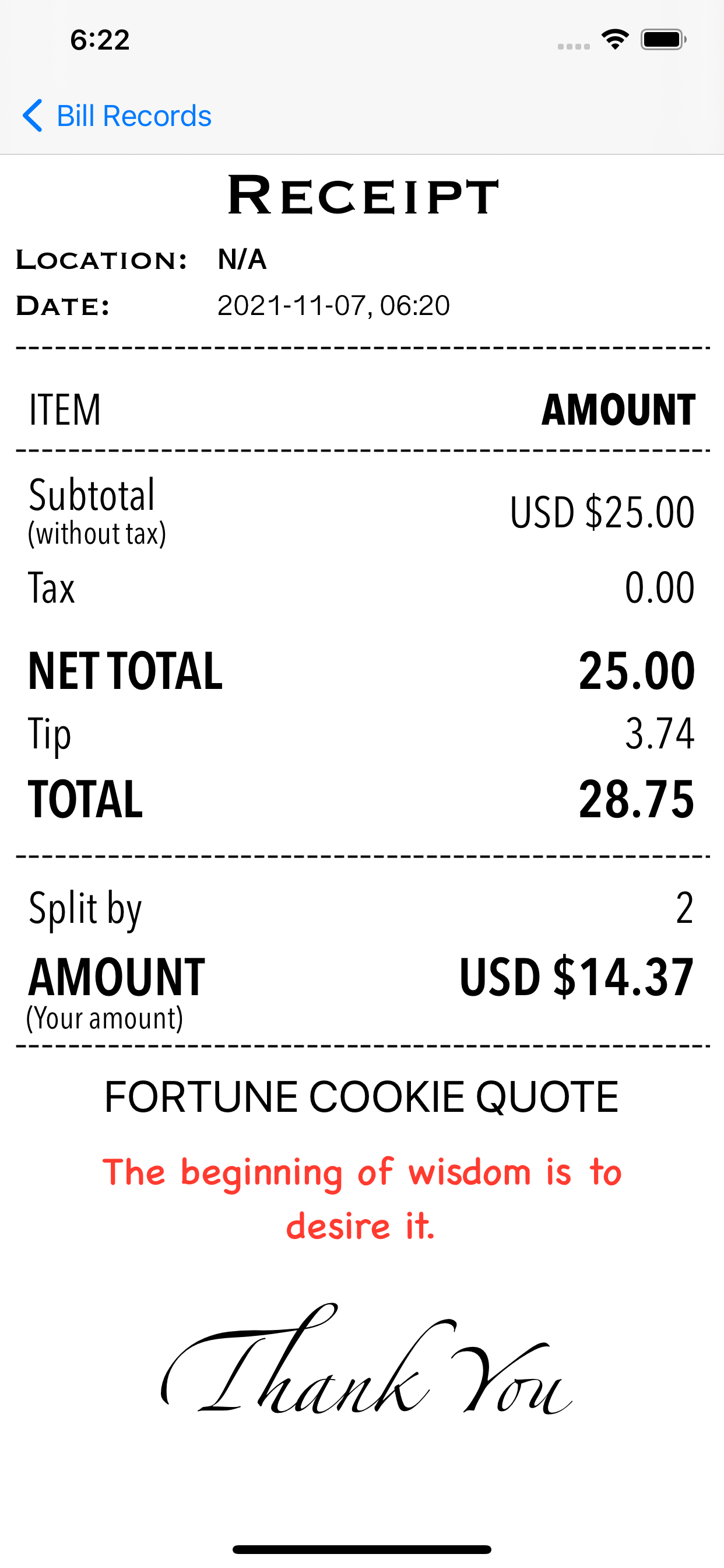 Tip Calculator and Bill Report gallery image