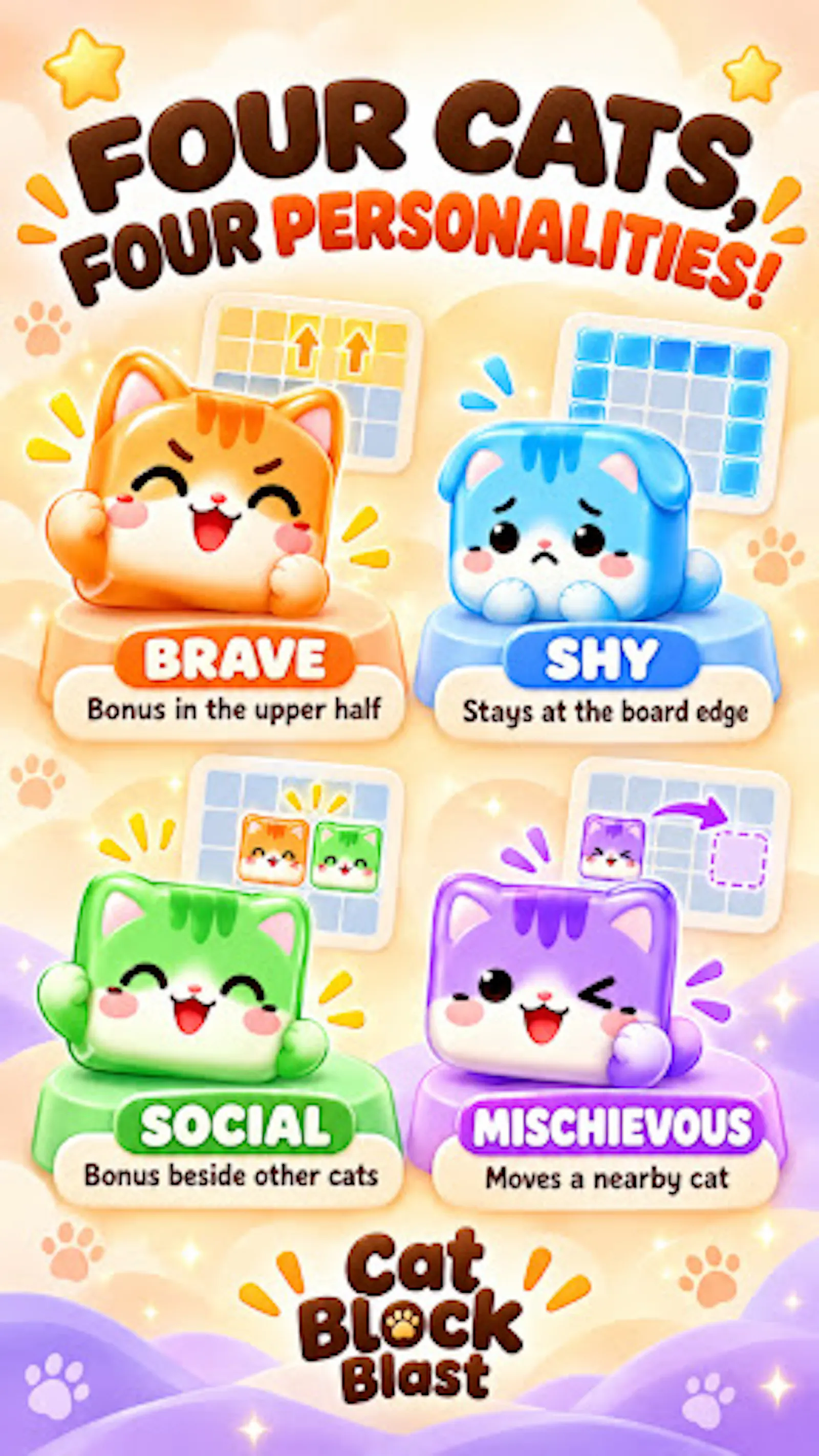 meowblast - cat puzzle block screenshot 2