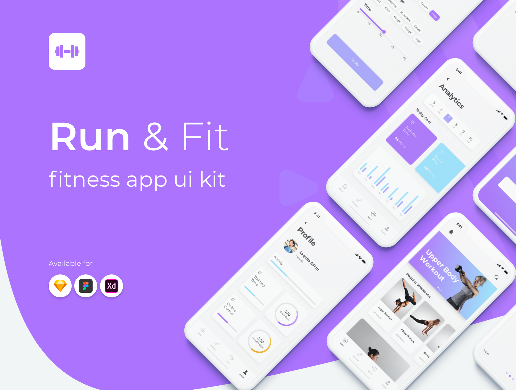 Run&Fit Fitness App UI Kit gallery image