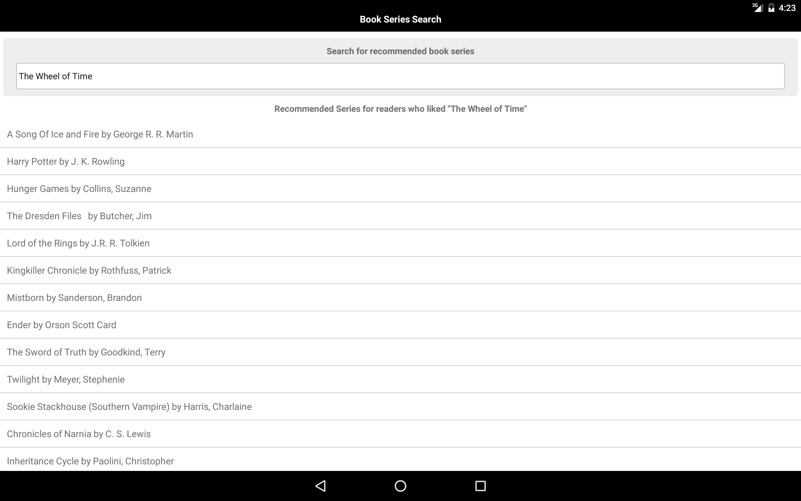 Book Series Recommendations App gallery image