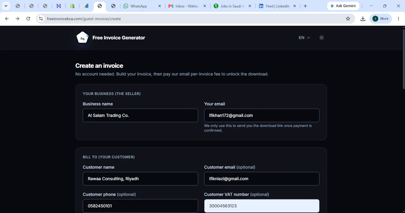 Free Invoice Generator screenshot 3