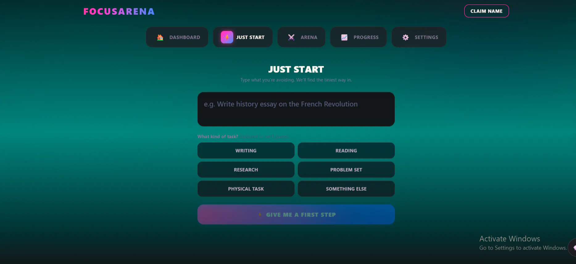 FocusArena Web App gallery image