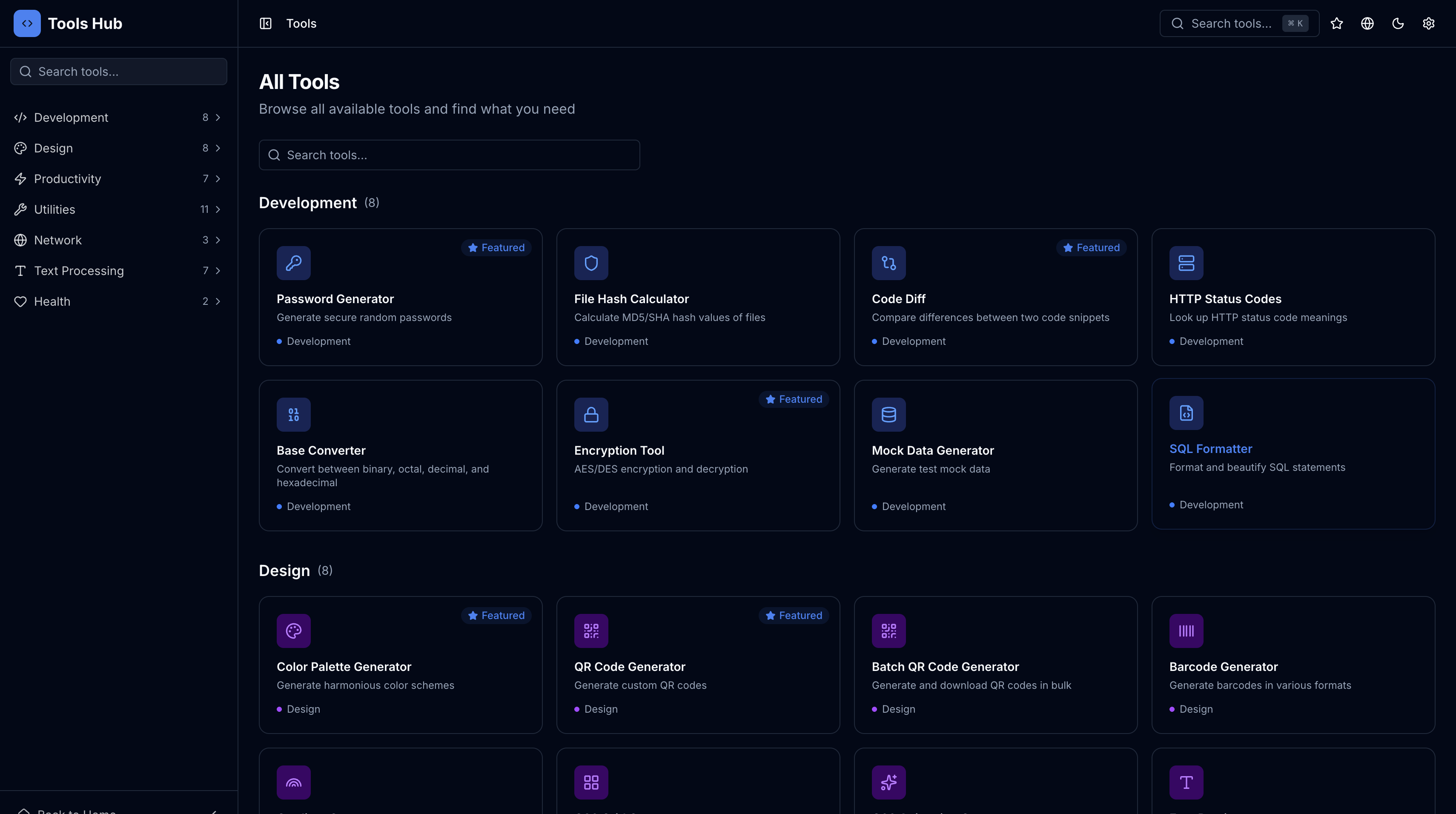 ToolsHub - 46+ free tools, no signup gallery image