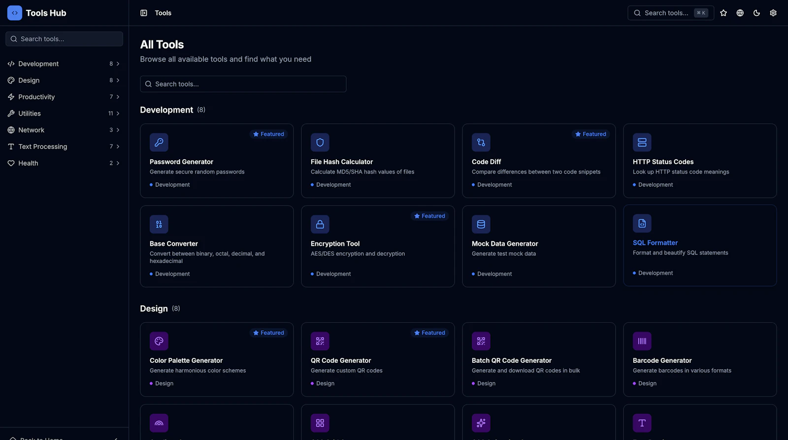 ToolsHub - 46+ free tools, no signup screenshot 1