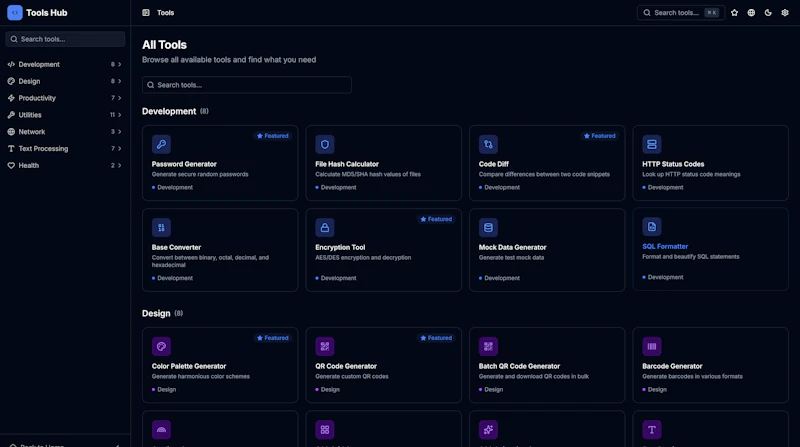 ToolsHub - 46+ free tools, no signup screenshot 1