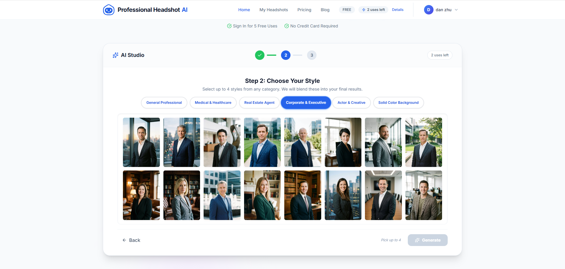 Professional Headshot AI - Screenshot 4 showing product features and functionality