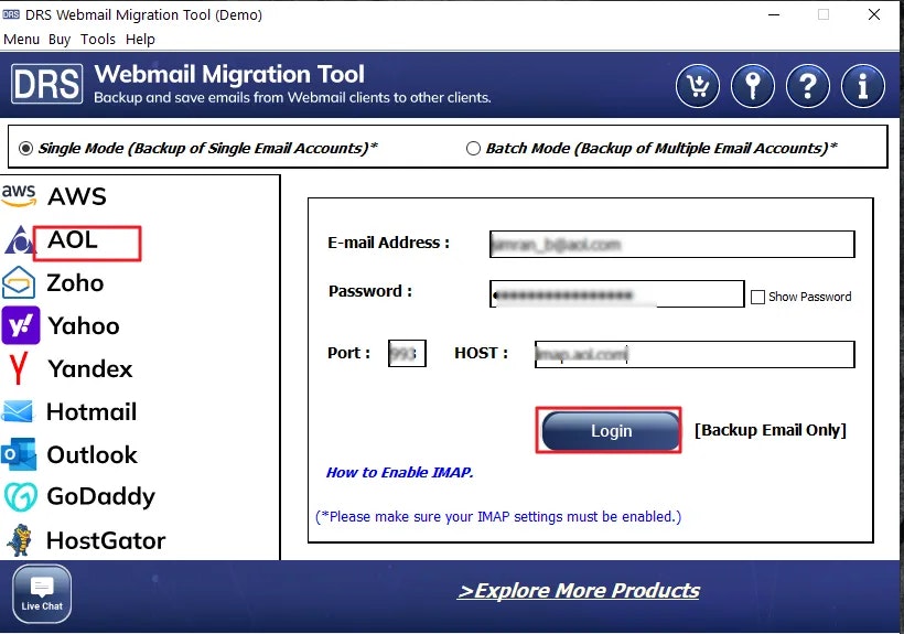Mídia 2 de Ferramenta de backup da AOL para Windows & Mac - Backup de email da AOL confiável e seguro facilitado