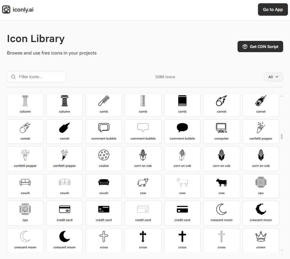 Iconly - Main product screenshot demonstrating key features and user interface