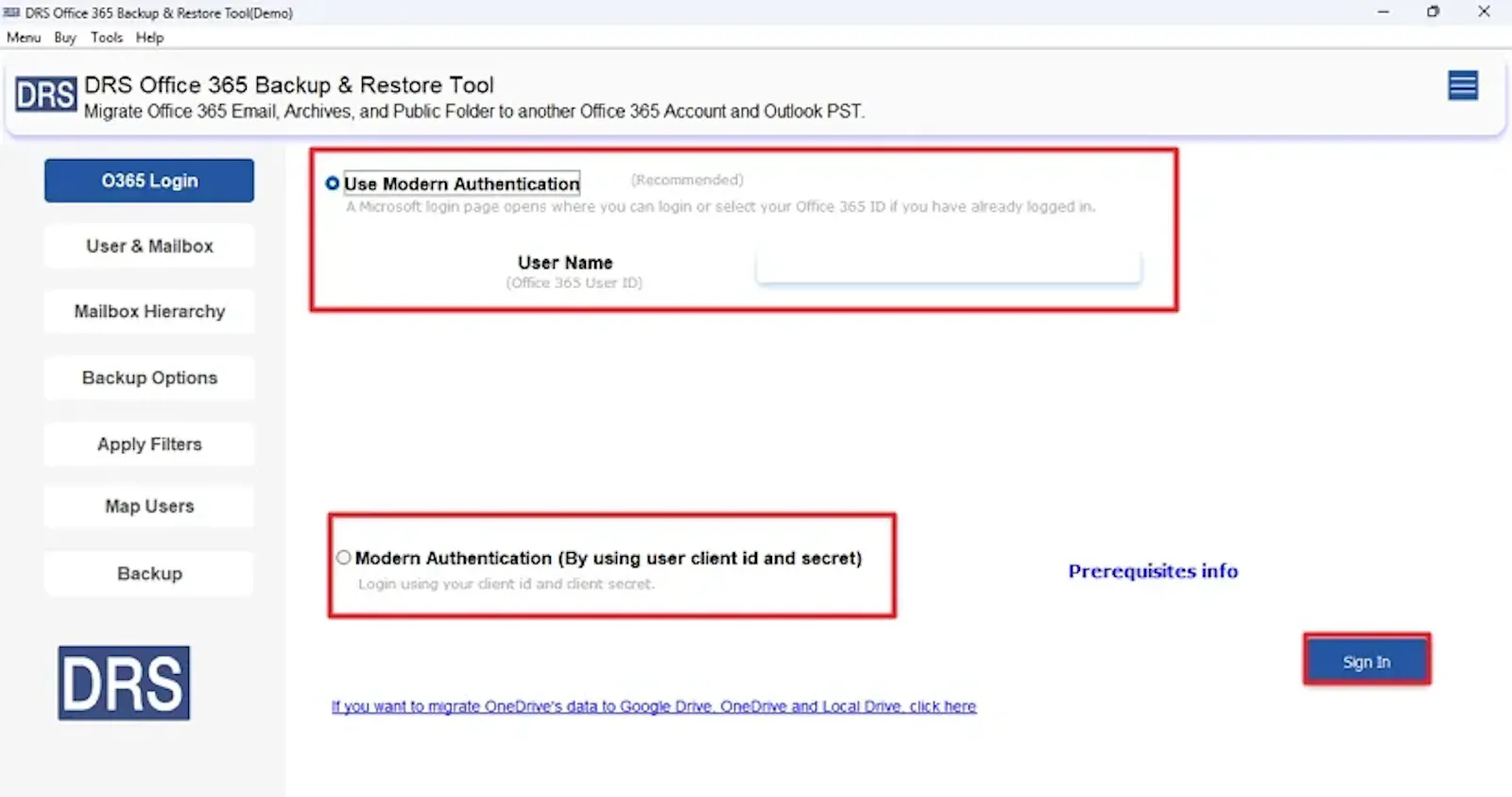DRS Exchange to Office 365 Migration screenshot 2