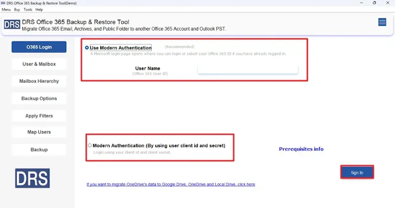 DRS Exchange to Office 365 Migration screenshot 2