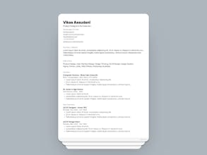 Text Only One Column Resume CV Template gallery image